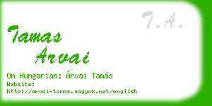 tamas arvai business card
